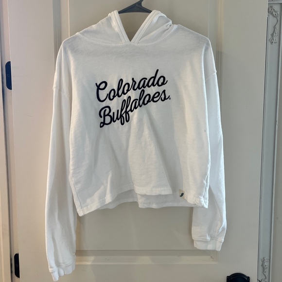 University of Colorado Cropped White Hoodie - Picture 1 of 3